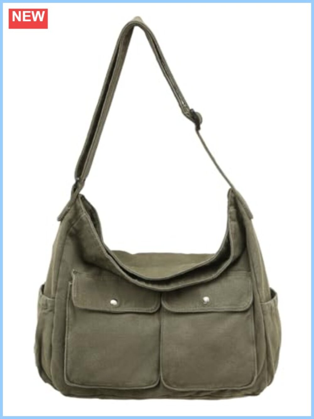 Canvas Messenger Bag Women Hobo Crossbody Tote Large Adjustable Strap